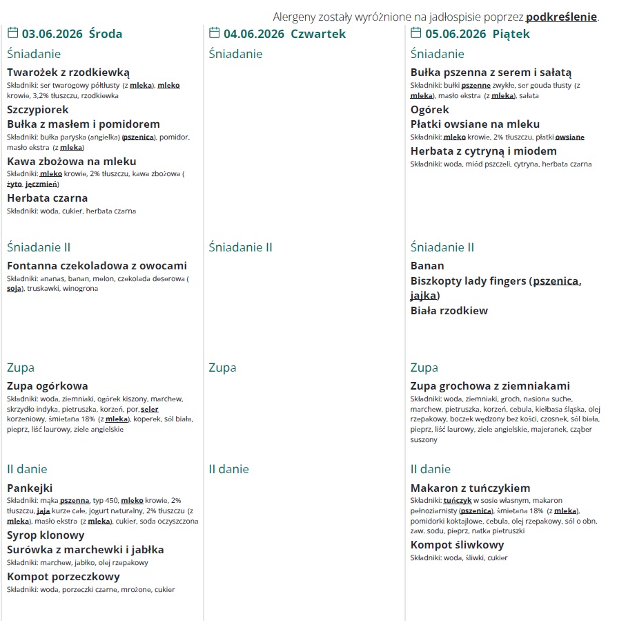 menu