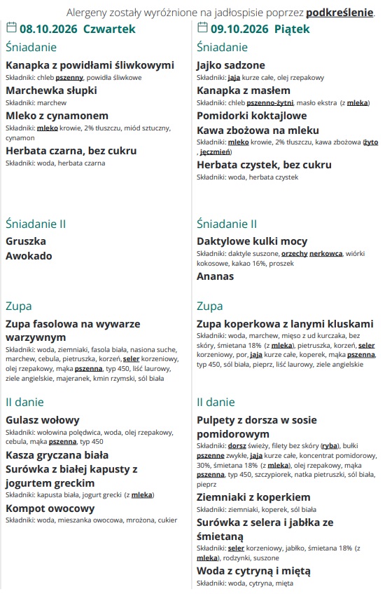 menu