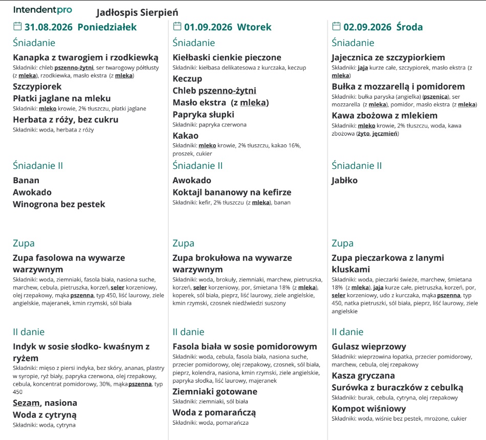 menu